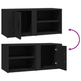 vidaXL Szafka pod TV, czarna, 80x31,5x36 cm, materiał drewnopochodny