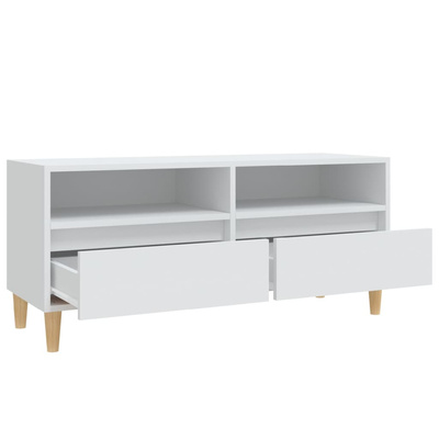 vidaXL Szafka pod TV, biała, 100x34,5x44,5 cm, materiał drewnopochodny