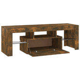 Szafka pod TV z oświetleniem LED, przydymiony dąb, 120x35x40 cm vidaXL
