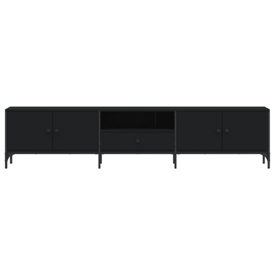 vidaXL Szafka pod TV, z szufladą, czarna, 200x25x44 cm