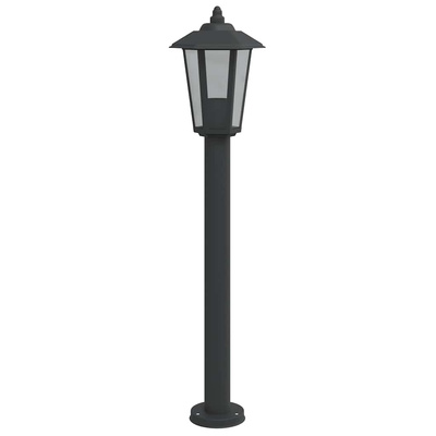 Lampa ogrodowa na słupku, czarna, 80 cm, stal nierdzewna