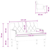 Sofa dwuosobowa z guzikowym pikowaniem Czarny 111 x 65 x 79 cm