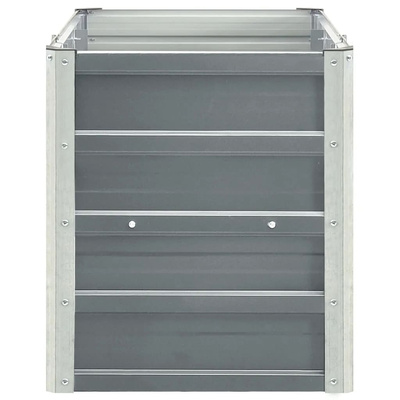 Podwyższona donica z galwanizowanej stali, 240x40x45 cm, szara