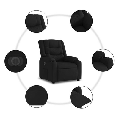 vidaXL Podnoszony fotel masujący, elektryczny, rozkładany, czarny wariant 10