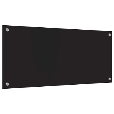 Panel kuchenny Czarny 90 x 40 cm szkło hartowane