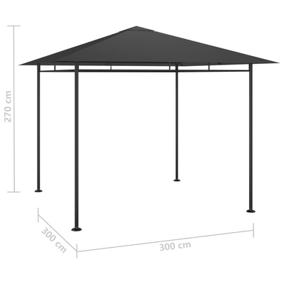 vidaXL Altana, 3x3x2,7 m, antracytowa, 180 g/m²