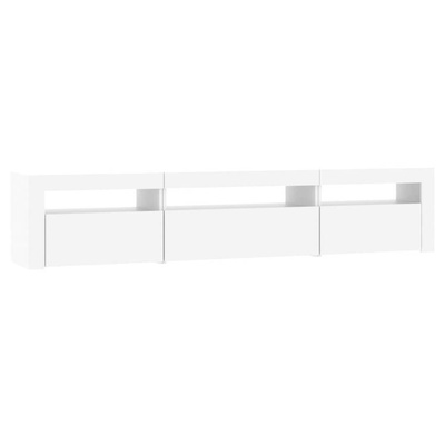 vidaXL Szafka pod TV z oświetleniem LED, biała, 195x35x40 cm