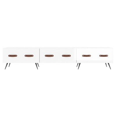 vidaXL Szafka pod TV, wysoki połysk, biała, 150x36x30 cm