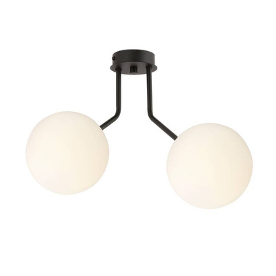 Lampa sufitowa  NOVA 2 BLACK/OPAL