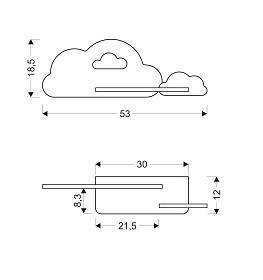 Kinkiet Cloud do pokoju dziecięcego chmurka z półką wbudowany LED 5W