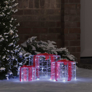 Pudełko Prezentowe 3 pcs Zimna biel 20 x 20 x 20 cm Akryl