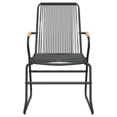 9-częściowy zestaw mebli ogrodowych, czarny, rattan PVC