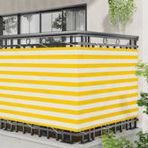Ekran balkonowy Żółty i Biały 120 x 200 cm