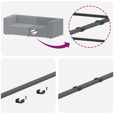 Modułowy podłokietnik sofy modułowej z poduszkami czarny 100 cm