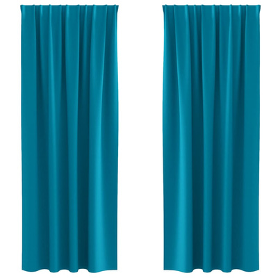 Firany blackout z kółkami 2 pcs Turkusowy 260 x 140 cm
