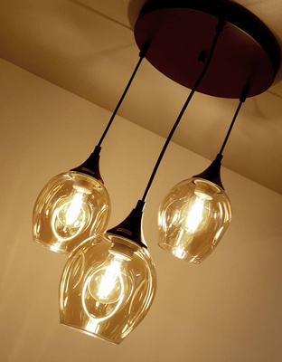 Lampa sufitowa czarno/brązowa talerz 3xE27 Aspa 33-00613