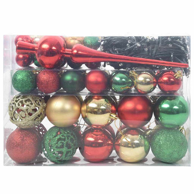 Zestaw Bombek Choinkowych 61 pcs Wielokolorowe