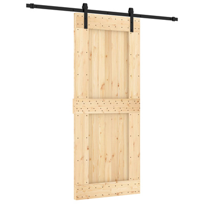 Drzwi przesuwne Naturalny i czarny 85 x 210 cm