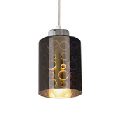 Lampa wisząca chrom klosz 3D regulowana wysokość Nocturno Candellux 31-57686