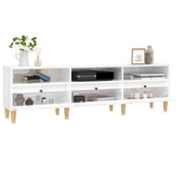 vidaXL Szafka pod TV, wysoki połysk, biała, 150x30x44,5 cm