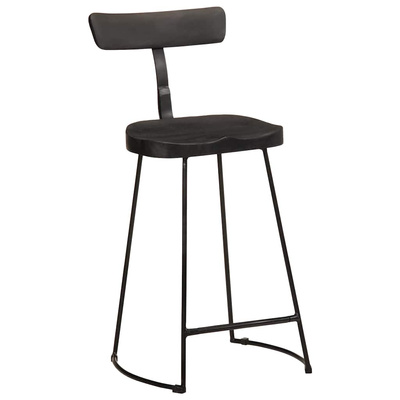 Hokery barowe 2 szt. Czarny 49x43x88 cm Drewno lite Mango