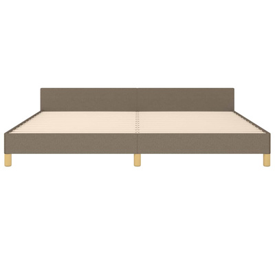 vidaXL Rama łóżka z zagłówkiem, kolor taupe, 200x200 cm, obita tkaniną model standard