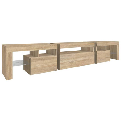 vidaXL Szafka pod TV z oświetleniem LED, dąb sonoma 215x36,5x40 cm