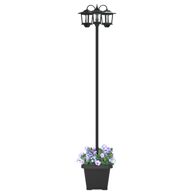 Lampion z trzema głowami z doniczką Czarny 32 x 32 x 188 cm