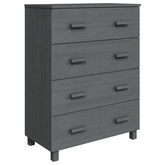 vidaXL Komoda HAMAR, ciemnoszara, 79x40x103,5 cm, lite drewno sosnowe