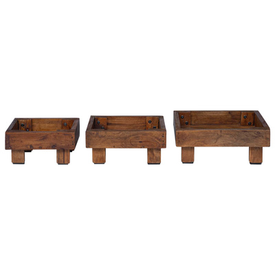 Stojak na rośliny 3 pcs Brązowy Drewno mahoniowe