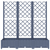 Donica ogrodowa z kratką, niebieskoszara, 120x40x121,5 cm, PP