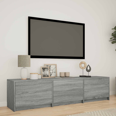 Szafka RTV z LED 165x34x40 cm Szary Sonoma Drewno inżynieryjne