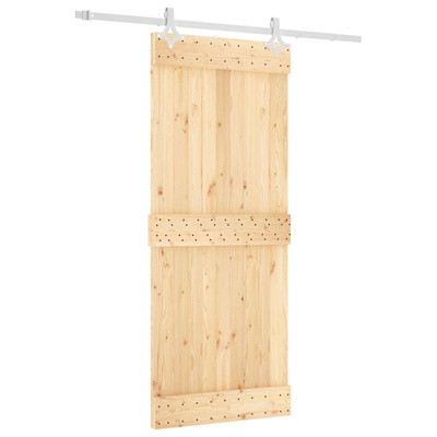 Drzwi przesuwne 85 x 210 cm Lite Drewno Sosnowe (Nieobrobione)