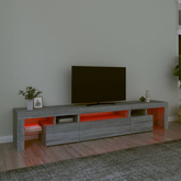 vidaXL Szafka pod TV z oświetleniem LED szary dąb sonoma 215x36,5x40cm