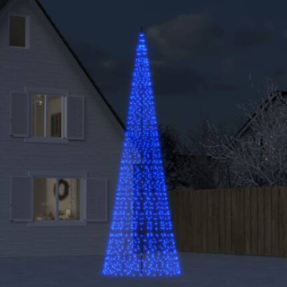 vidaXL Choinka z lampek, na maszt, 1534 niebieskie LED, 500 cm