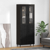 Highboard 2 szt. Czarny Dąb 69,5 x 34 x 180 cm