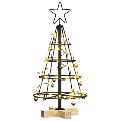 Choinka Stożkowa Świąteczna z podstawą Czarny 60 cm Stal