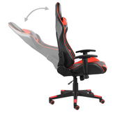 Obrotowy fotel gamingowy, czerwony, PVC vidaXL