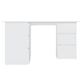 Biurko narożne, białe, 145x100x76 cm, materiał drewnopochodny