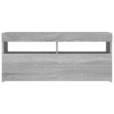 vidaXL Szafka pod TV z oświetleniem LED, szary dąb sonoma, 90x35x40 cm