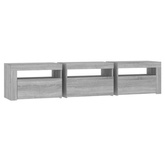 vidaXL Szafka pod TV z oświetleniem LED, szarość sonoma, 180x35x40 cm