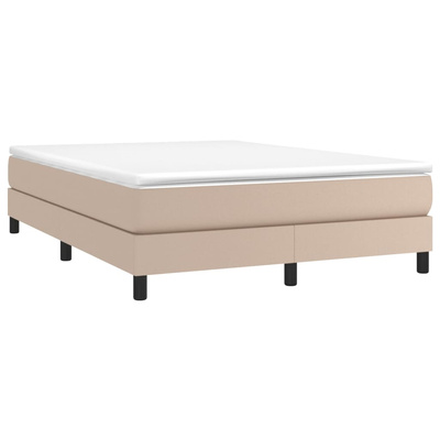 vidaXL Łóżko kontynentalne z materacem, cappuccino, ekoskóra 140x200cm wariant 6