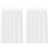 Firany Voile z zasłonami 2 pcs Biały 175 x 140 cm Poliester