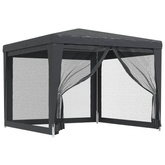 vidaXL Namiot imprezowy z 4 ścianami z siatki, antracyt, 3x3 m, HDPE