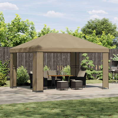 Altana 4 × 3 m Beżowy Poliester i Stal 190 gsm