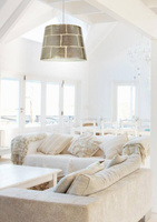 Lampa wisząca z abażurem Americano szara pojedyncza do salonu