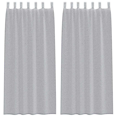 Firany Voile 2 pcs Ciemnoszary 245 x 140 cm Poliester