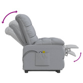 vidaXL Podnoszony fotel masujący, jasnoszary, tkanina