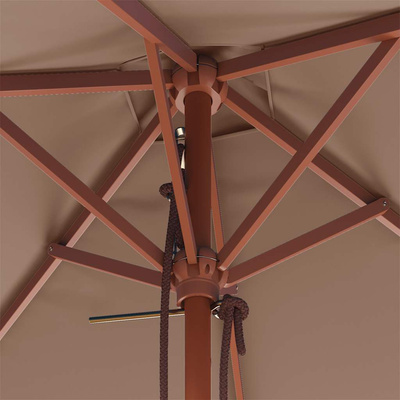 Parasol ogrodowy na drewnianym słupku, 150 x 200 cm, taupe
