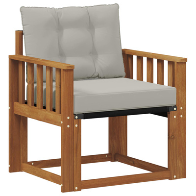 Sofa na zewnątrz Lite Drewno Akacji Naturalny i Jasny Szary